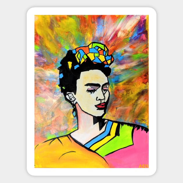 Frida Khalo: colorful and geometric Sticker by acdlart